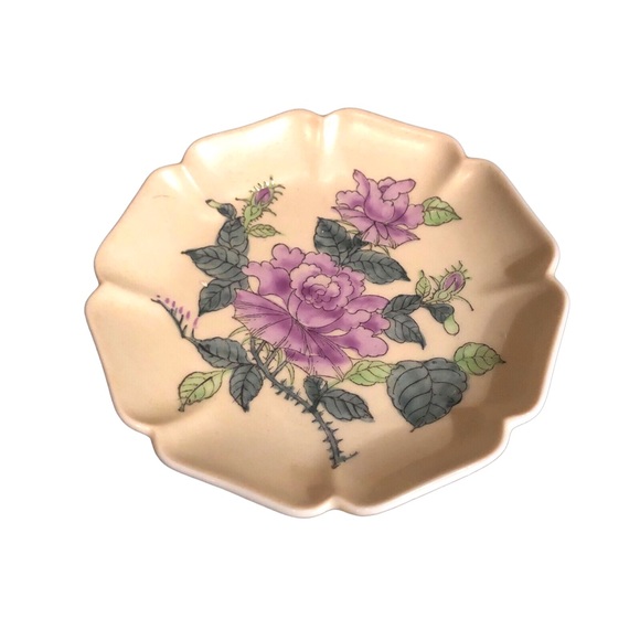 Vintage Porcelain Floral Demitasse Tea Cup Saucer Hand Painted Peony Hong Kong - Picture 8 of 14